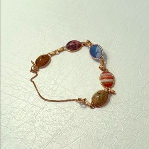 Vintage Scarab Beetle Gold-Filled Bracelet